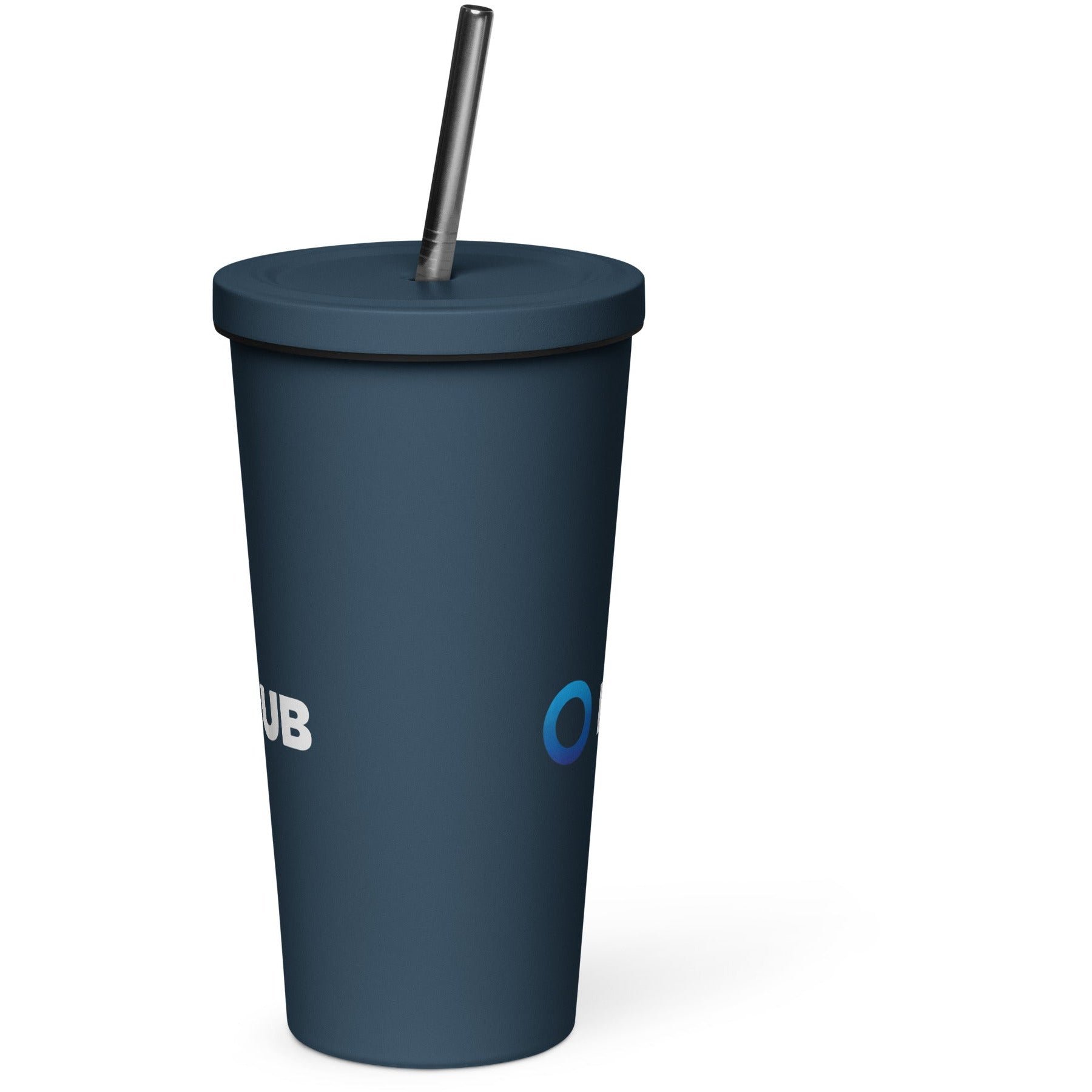 Insulated tumbler with a straw