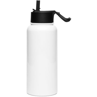 Stainless steel water bottle with a straw lid