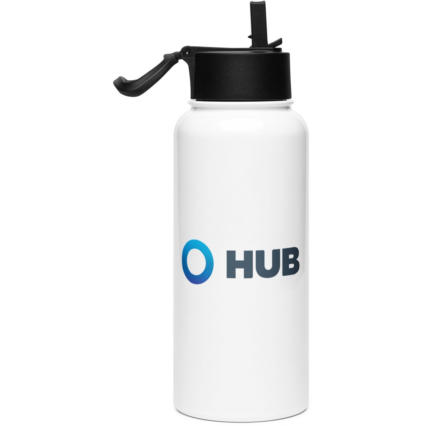 Stainless steel water bottle with a straw lid