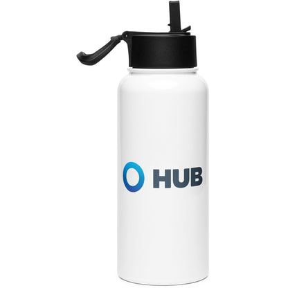 Stainless steel water bottle with a straw lid